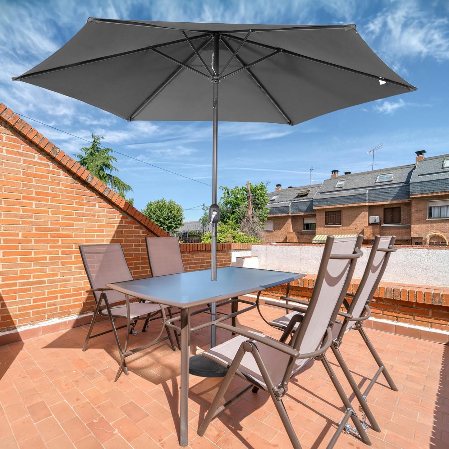 Angel Living Parasol Ø300 cm - Rond - Gris