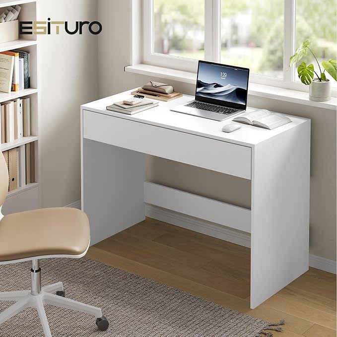 eSituro bureau - avec tiroirs - bureau d'ordinateur - bureau de bureau - 100x50x75 cm