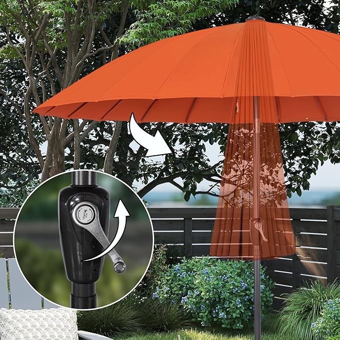 Angel Living 250 cm Parasol Shanghai - avec manivelle - mât de 38 mm