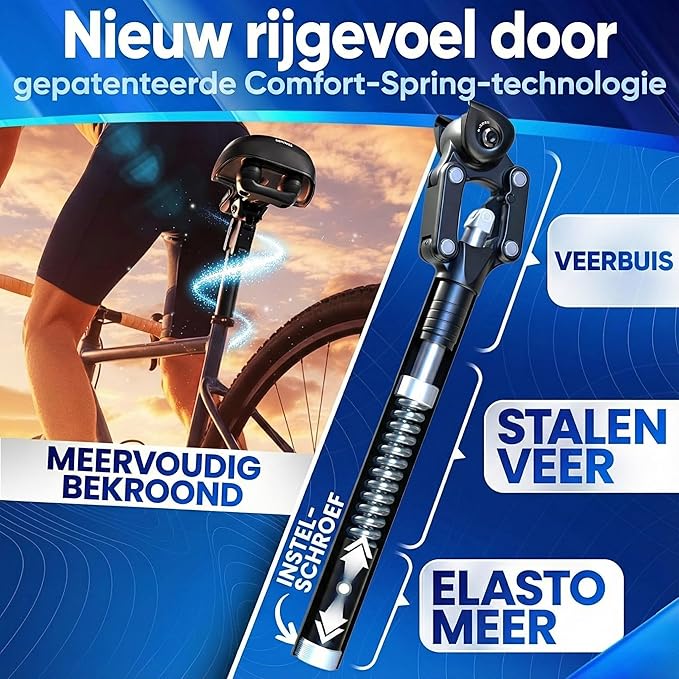 Tige de selle à suspension NEXTCOVER® - Technologie Comfort-Spring - Noir - 34.9 mm