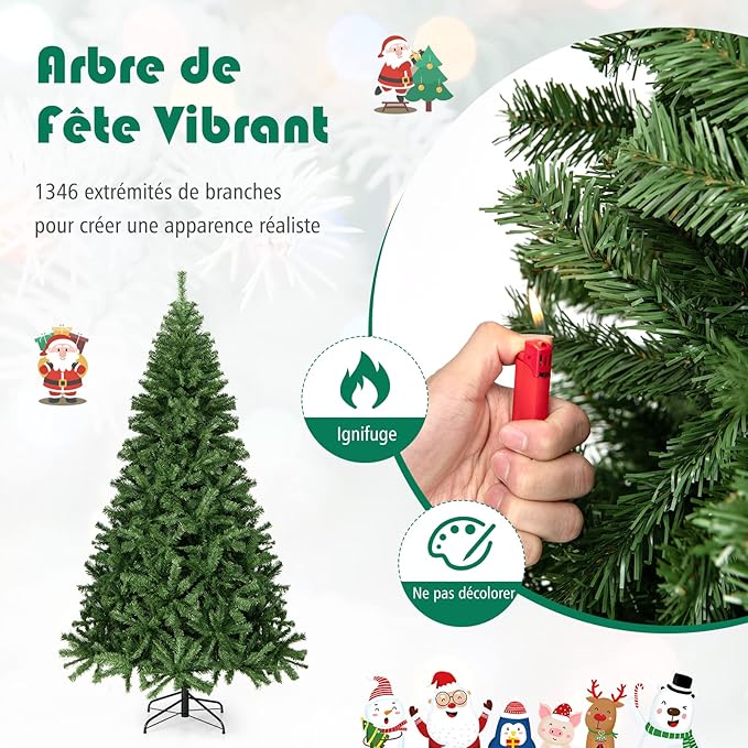 Coast Artificial Christmas Tree Green - 270 cm - 2132 embouts de branches en PVC - Avec support en métal