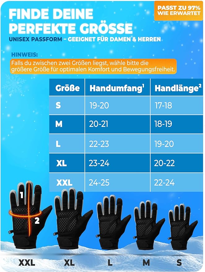 MIVELO Gants d'hiver - coupe-vent - imperméable - écran tactile - isolation 3M - antidérapant - gris XXL