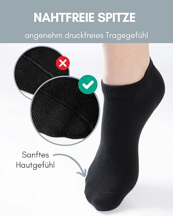 HELDENWERK Sneaker Socks - Chaussettes d'entraînement pour femmes et hommes - Coton respirant et anti-transpiration - Chaussettes de sport unisexe - 10 paires noires - Taille 35-38