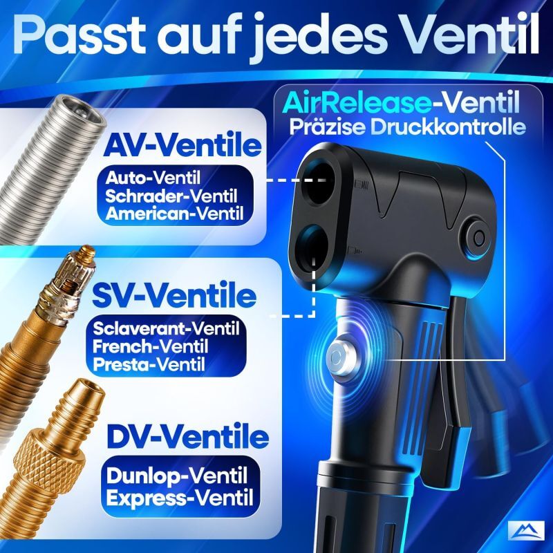 NEXTCOVER® pompe à vélo Toutes valves - Technologie Airflow - Pompe pour voiture valve - manomètre - Pompe à air vélo