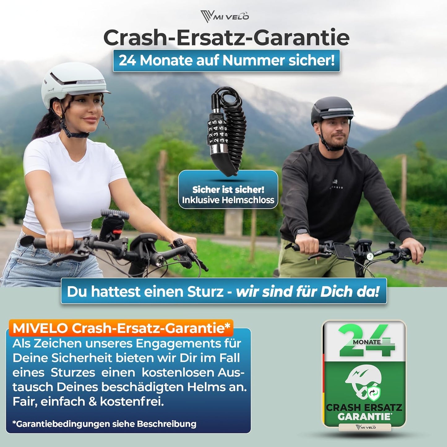 Mivelo Casque de vélo unisexe NOVA - Avec lumière - Certifié NTA jusqu'à 45km/h - Menthe - Taille M (54-58 cm)