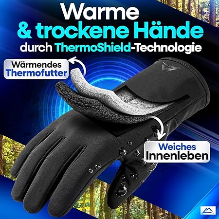Nextcover® Gants de vélo d'hiver - ThermoShield 2.0 - Unisex - tailles S-XXL - Chauds et imperméables thermo - hiver imperméable