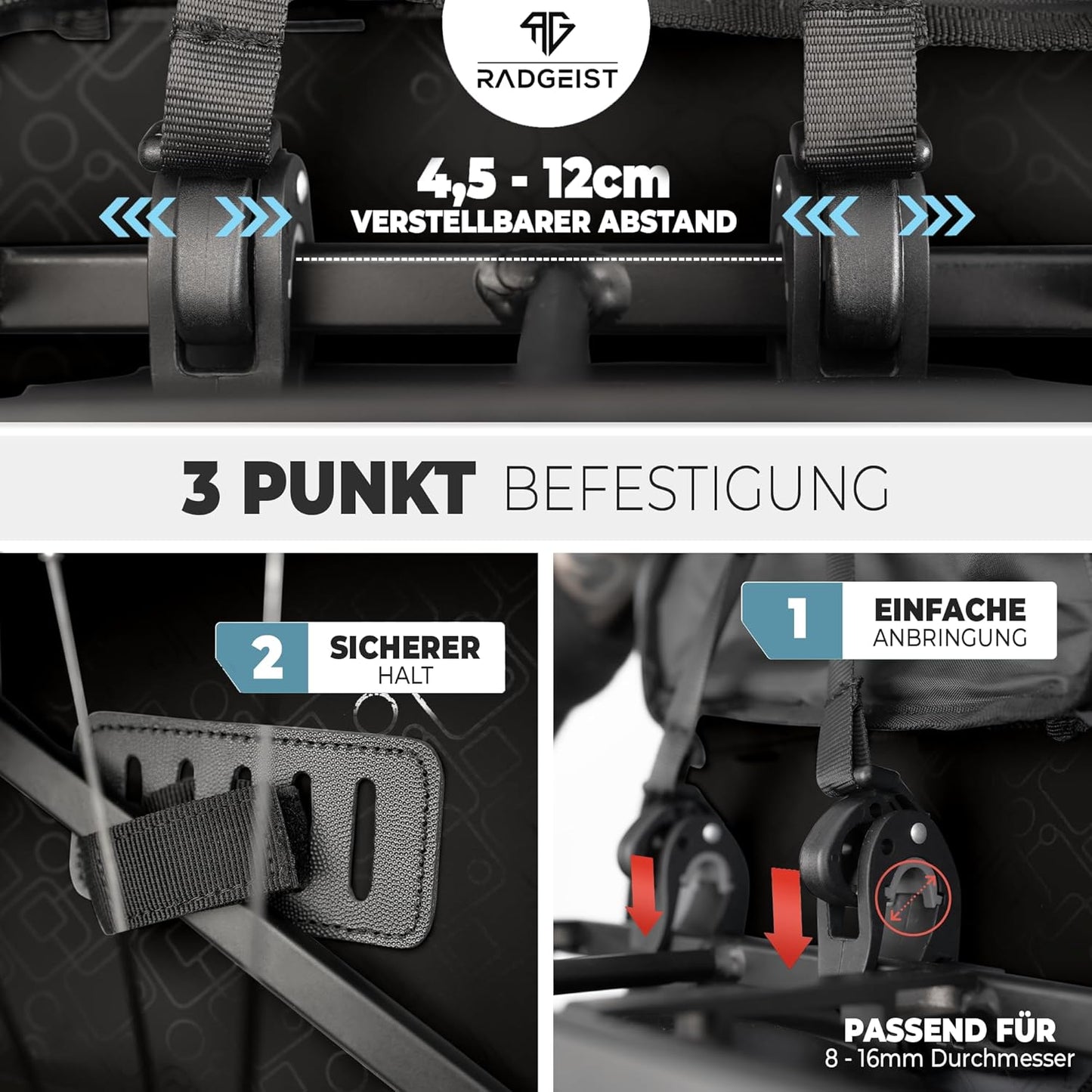 RADGEIST sac à vélo pour porteur I sac à vélo & sac à dos I sac à vélo pour femmes & hommes I sac à bandoulière & sac à vélo pour vélo 20L Mint