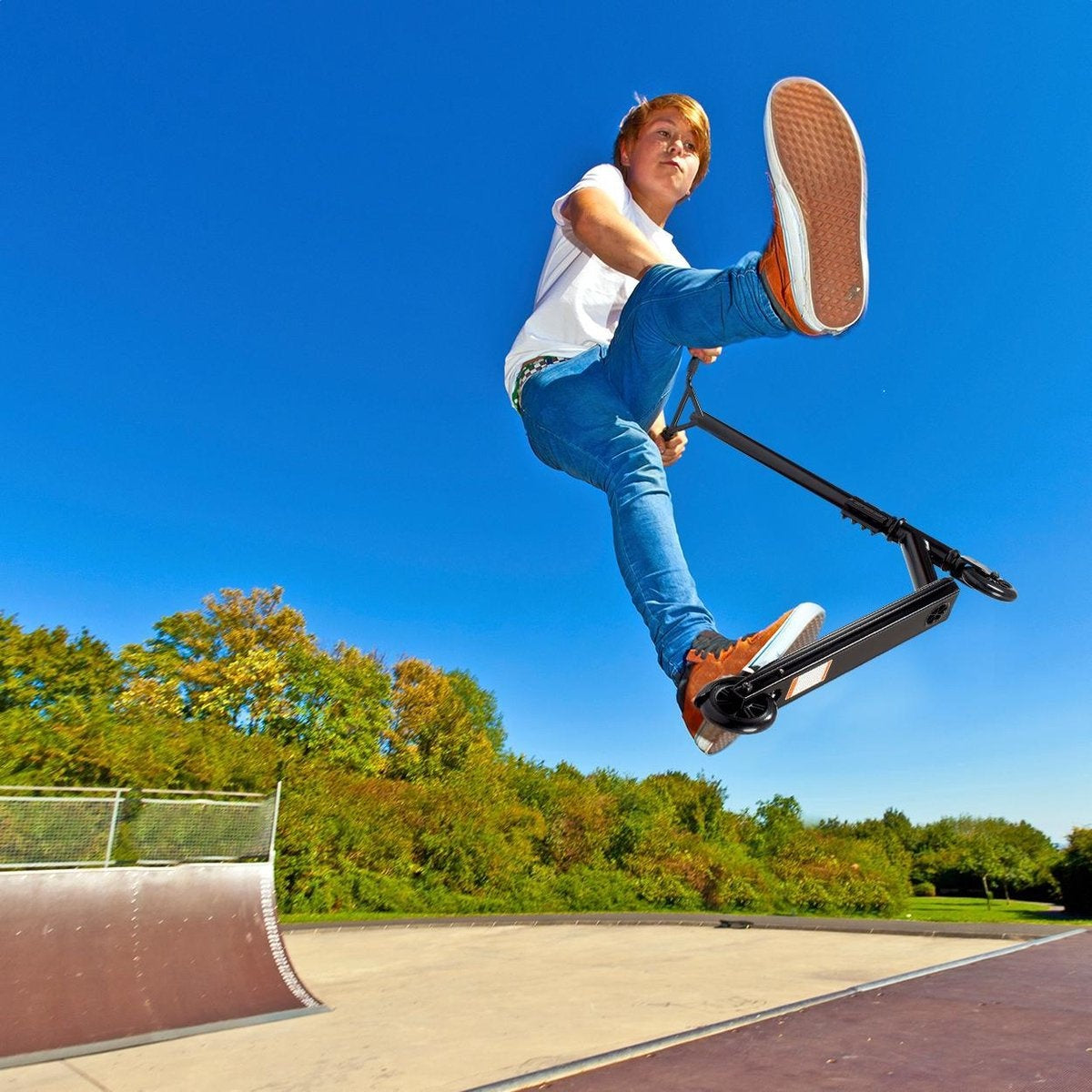 LifeGoods StuntRider - Scooter cascadeur - Étape 8+ Years - Roues 100mm - Garçons/Filles - Noir