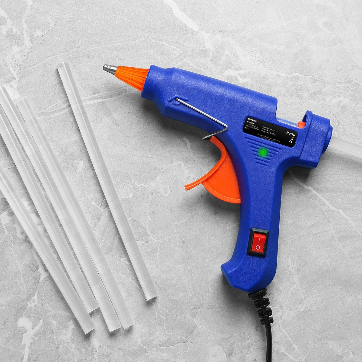 Pistolet à colle Auronic - avec 50 cartouches de colle - 20W