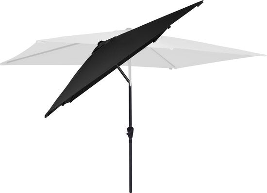 VONROC Premium Parasol Rapallo 200x300cm - Parasol durable - Inclinable - Toile résistante aux UV - Anthracite/Noir - Housse de protection incluse