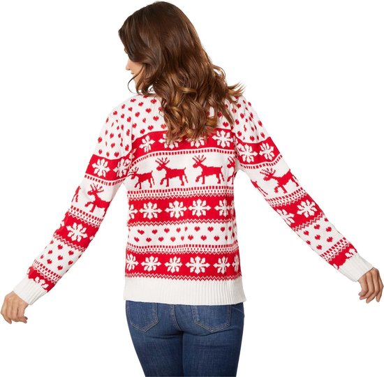Dressforfun Pull de Noël hiver magique blanc et rouge pour femme XXL - costume déguisement halloween déguisement carnaval déguisement carnaval déguisement carnaval - 303339