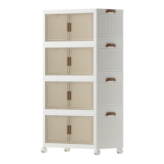 Meuble de rangement COIZYZZL - 4 étagères - Sur roulettes - Pliable - 55 cm
