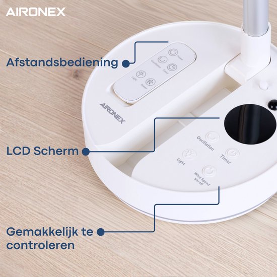 Ventilateur portable pliable Aironex – Ventilateur de table et ventilateur sur pied silencieux – Rechargeable par USB et sans fil, avec éclairage LED – Mini-ventilateur compact pour bureau, chambre, maison, bureau et camping - Ventilateurs