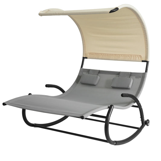 SoBuy Sun deck Fauteuil à bascule 2 places - 300kg - 140x184x180cm