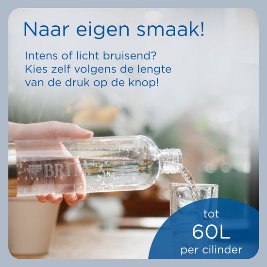 Machine à eau gazeuse Brita SodaONE noire - avec 1 bouteille de CO₂ et 1 bouteille Soda