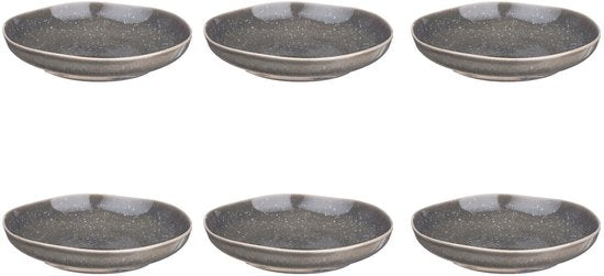 Assiette creuse STELLAR Ø22.5cm - 6 pièces - Gris béton