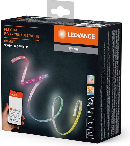 LEDVANCE SMART+ WiFi FLEX OUTD Bande LED 3M, blanche, 12W, 790lm