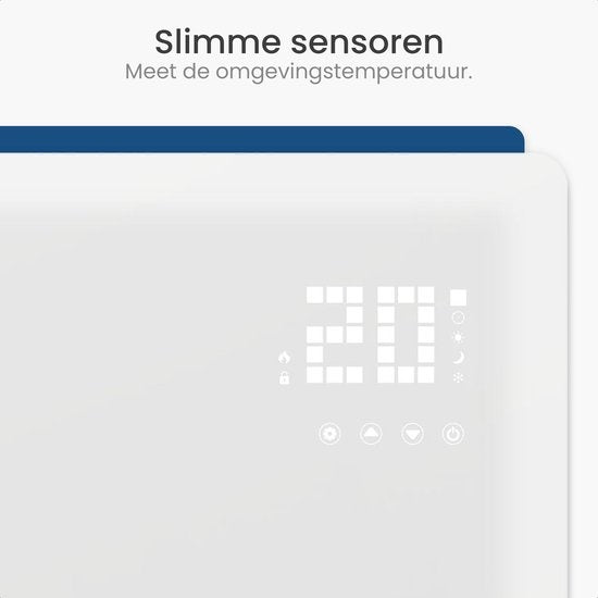 Chauffage électrique Gologi - Convecteur avec thermostat - Fonctionne par App et commandes tactiles - Jusqu'à 25m2 - 2000W Heater - Blanc