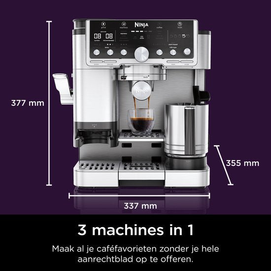 Machine à café Ninja Luxe Café PRO pour expresso et café filtre avec mousseur à lait - ES701EU