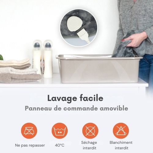 Oreiller chauffant - Lifeproducts - Oreiller électrique avec 9 niveaux de chaleur - Tapis chauffant électrique - Chauffe le cou, les épaules et le bas du dos - 100W