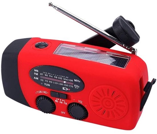 Radio d'urgence Nexxt – Toujours opérationnelle même sans électricité – Alimentation solaire et dynamo manuelle – Pour les situations d'urgence et les activités de plein air