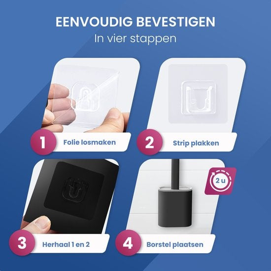 Roegaarden Brosse à WC avec support - Brosse à WC - Silicone - Autoportante et à suspendre - Noir
