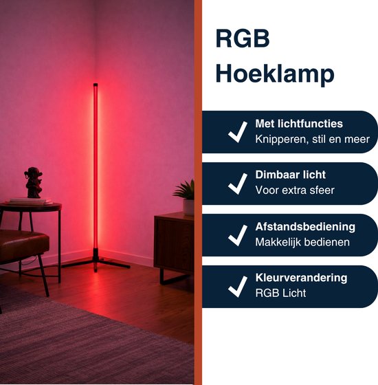 Lampe sur pied Grundig - LED - RGB - USB - 120 cm