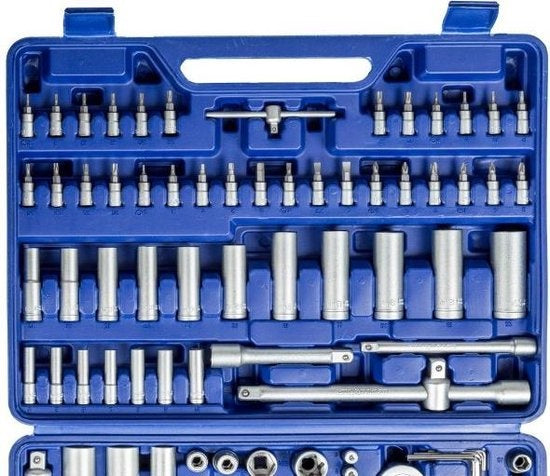 tectake Jeu de clés 171 pièces - 1/4", 3/8" et 1/2"