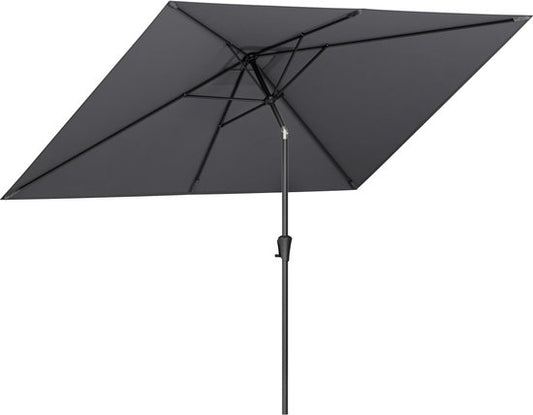LifeGoods Parasol - Jardin - 200x300cm - 30° inclinable - Imperméable - UPF50+ - Gris foncé