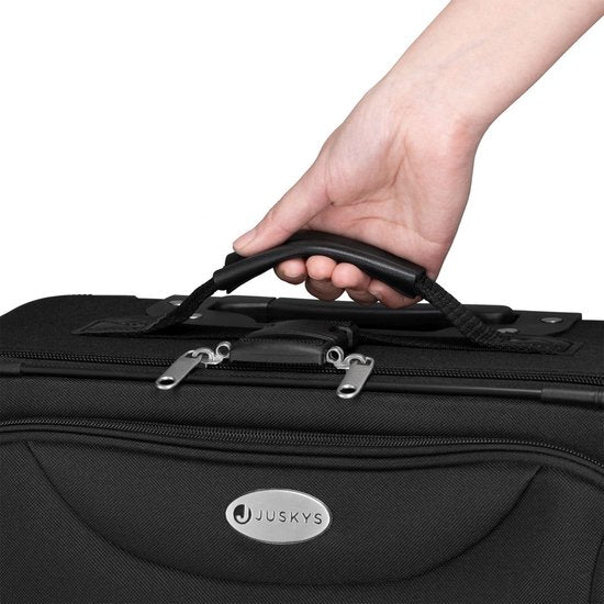Juskys Trolley Travel Case Set / Suitcase Set Athen - 5-Piece - Black