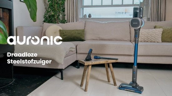 Auronic Stick hoover - Sans fil - Sans sac - Alimenté par batterie - Autonome - 220 W - Batterie supplémentaire - Gris/Pourpre