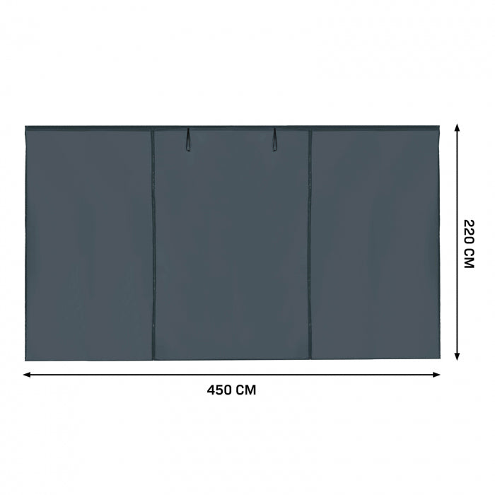 Ensemble de parois latérales VonRoc 3 x 4,5 m pour tente de réception Premium PT805AA - Gris