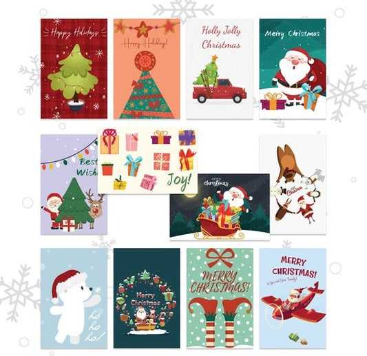 Giftmas Cartes de Noël - Cartes de vœux - 36 pièces - Avec enveloppes et autocollants - 10x15cm