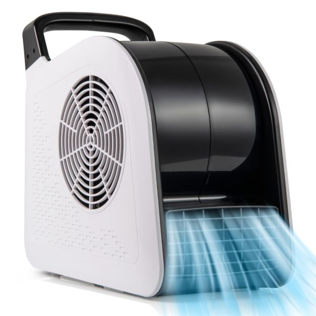 Ventilateur de sol Coast 130 W – 3 vitesses – orientable à 185° – 33 x 18 x 33 cm – noir et blanc