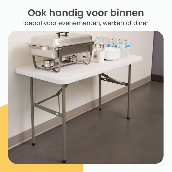 Goliving - Table pliante d'extérieur résistante - 122 x 60 x 74 cm - Blanc