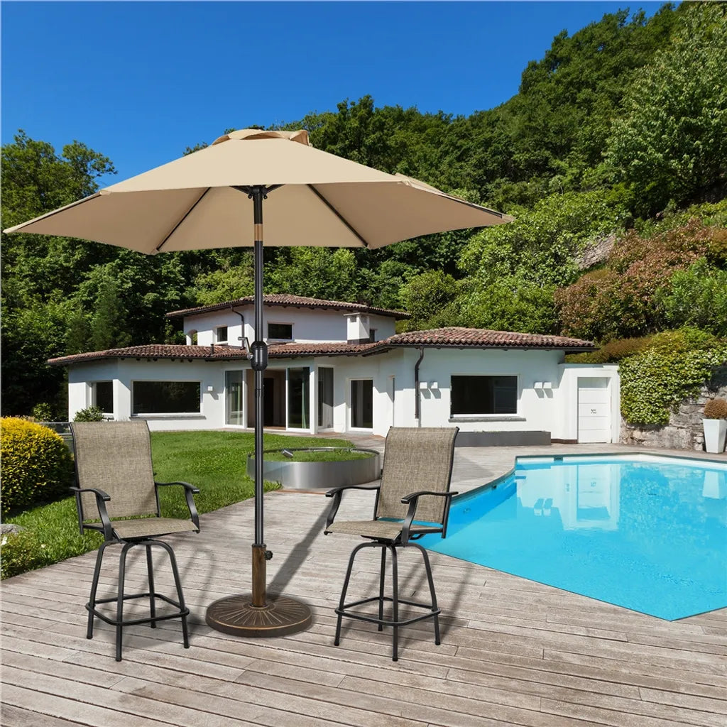 Pied de parasol Yaheetech 10 kg Ø 46 cm - Bronze - Pied de parasol rond pour mâts de parasol Ø 38/48 mm
