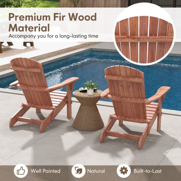 Coast Garden Chair Adirondack - Lot de 2 - Max. 180 kg - 89 x 71 x 94 cm - Marron
