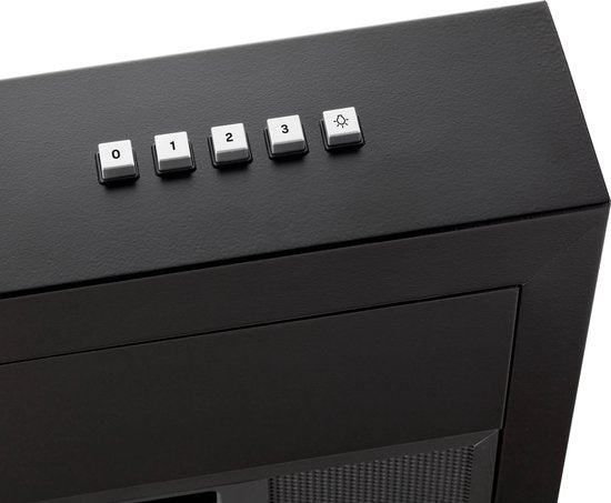 Hotte encastrable Inventum AKO6015ZWA 60 cm - Débit d'aspiration 350 m³/h - Convient aux grandes cuisines - 3 vitesses - Spots LED - Évacuation vers l'extérieur et recirculation - Noir