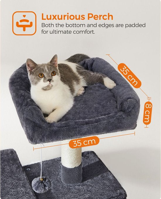 Arbre à chat - Arbre à chat avec hamac - Arbre à chat 143 cm - gris fumé