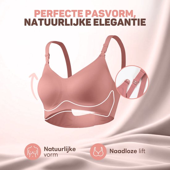 Vulpes Goods® BabyCare - Soutien-gorge d'allaitement sans armature - Soutien-gorge de maternité - Soutien-gorge de nuit - Soutien-gorge d'allaitement sans couture - bretelle réglable - tissu ultra doux - rembourrage amovible - devant avec rabat - pratique