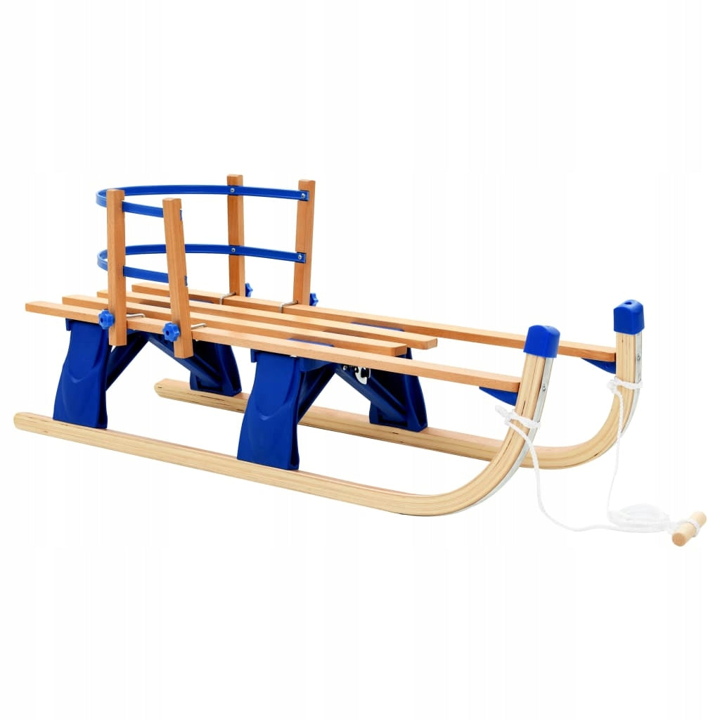 Luge en bois Woltu Traditionnelle - Bleue - Avec dossier