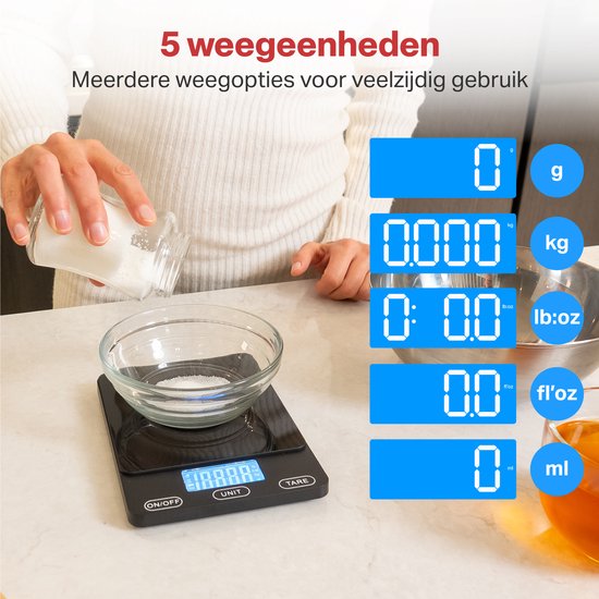 AoraKitchen Balance de cuisine numérique - rechargeable par usb - 1g à 15kg - balance de précision - tare