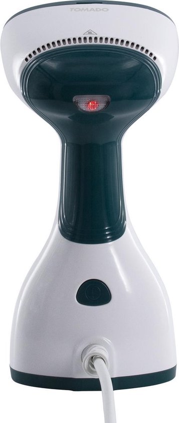Tomado TSH1201W - Défroisseur linge - Défroisseur mains - Démêleur - Nettoyeur vapeur - 2 brosses incluses - Blanc/turquoise