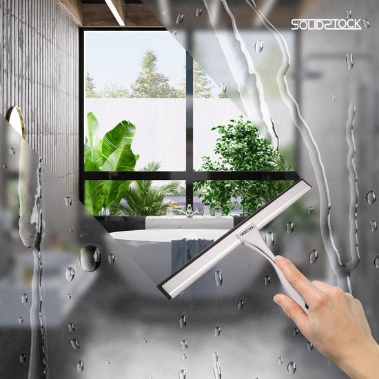 Essuie-douche en acier inoxydable - Extracteur de douche de luxe - Crochet de suspension sans perçage - Extracteur de douche chromé