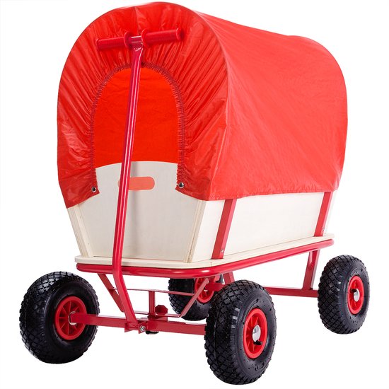 Monzana Bolderkar Chariot de transport - Comprend des pneus à 4 profils et une bâche - 168 x 45,5cm - Rouge