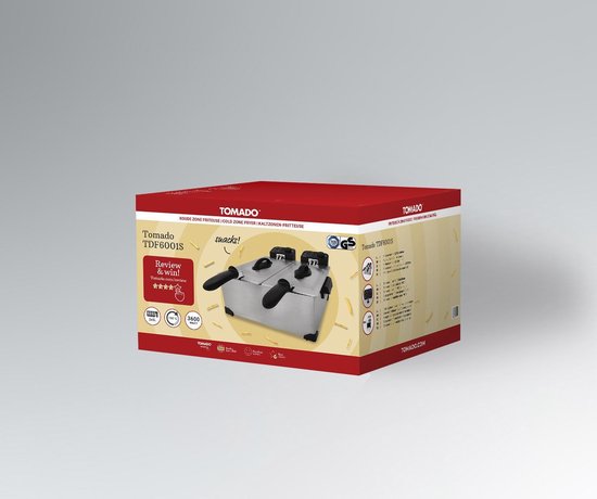 Tomado TDF6001S - Friteuse double - 2 x 3 litres - zone froide - acier inoxydable