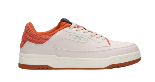 Baskets pour homme Scotch & Soda Crout – Chaussures sport-chic en cuir PU – Crème – Pointure 44