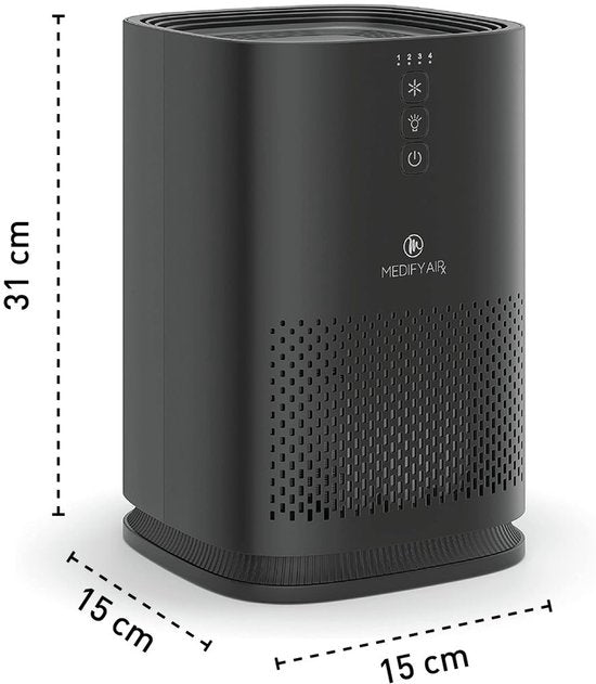 Purificateur d'air Medify Air MA-14 – 70 m³/h – Filtre HEPA H13 – 3 modes + mode veille – Jusqu'à 28 m² par heure – Contre le rhume des foins, les acariens et les allergies – Blanc