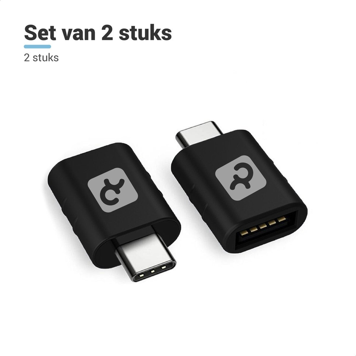 Teeco - USB C vers USB A - 2 pièces - USB C vers USB A - USB 3.0 - 5Gps - Thunderbolt - USB - Convient pour clé USB, hub USB, hub USB c et répartiteur USB - Aluminium - Noir