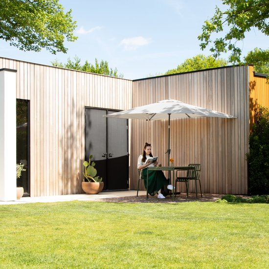 VONROC Premium Parasol Rapallo 200x300cm - Parasol durable - Inclinable - Toile résistante aux UV - beige - Housse de protection incluse